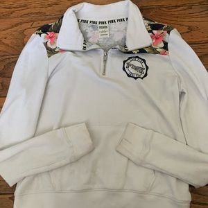 Victoria secret pink floral quarter zip jacket